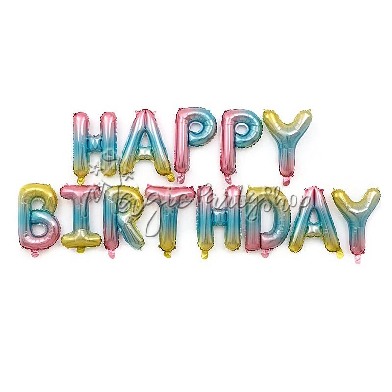 Фольгированные буквы-шары Happy Birthday (45 см)