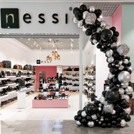 Гірлянда з різних видів кульок різнокаліберна Black&Silver