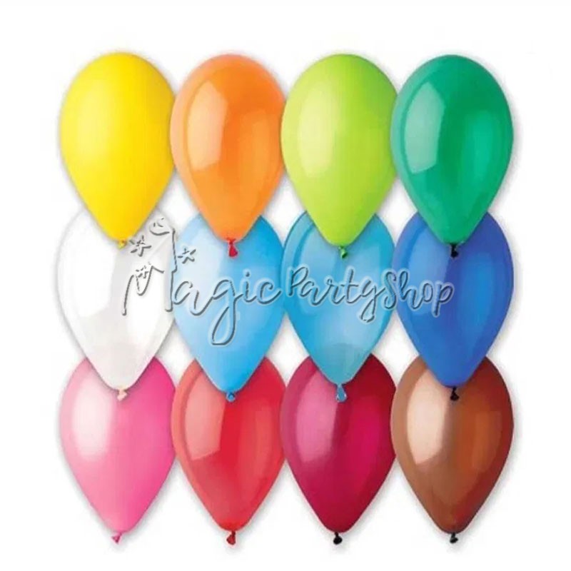 Повітряні кульки латексні 25 см Італія асорті 100 шт (упаковка)