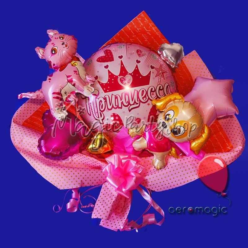 Подарунковий букет із фольгованих кульок Принцеса