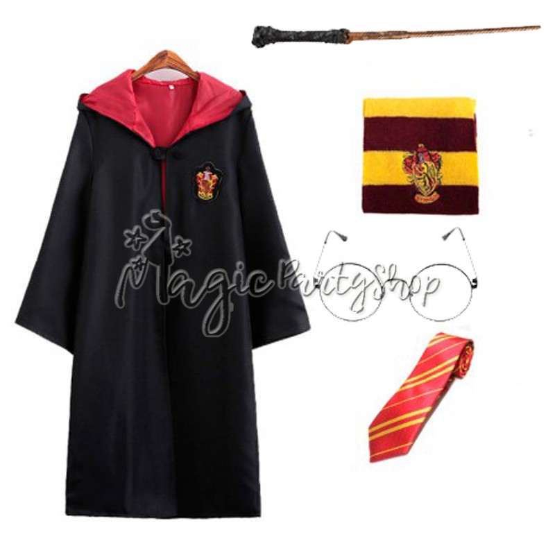 Костюм Гаррі Поттера (плащ, паличка, шарф, окуляри, краватка) Гріфіндор