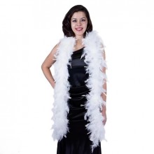 Боа з пір'я білого кольору 200 см Боа з пір'я білого кольору 200 см