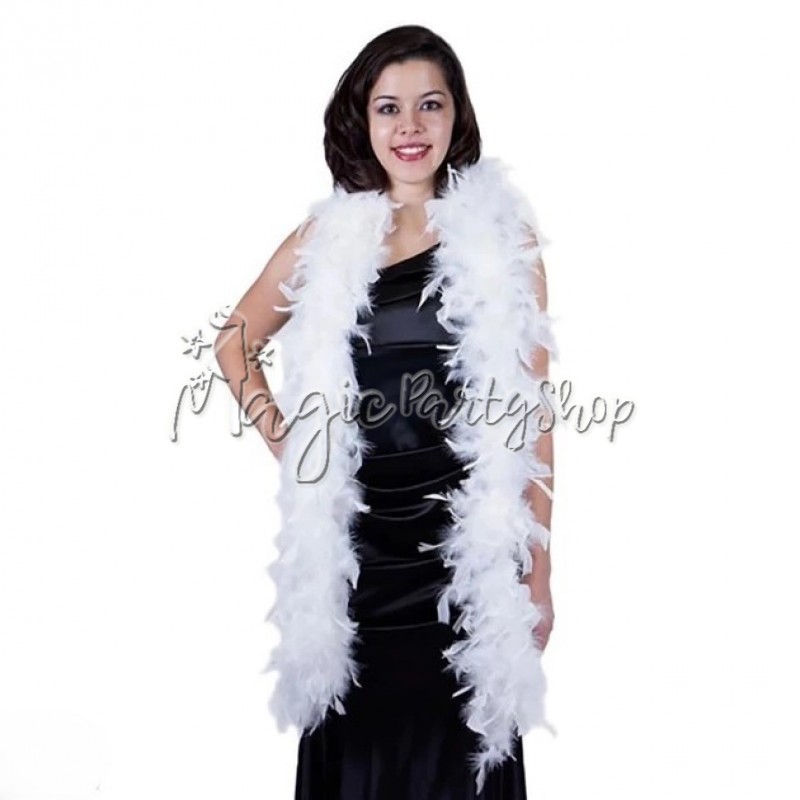 Боа з пір'я білого кольору 200 см