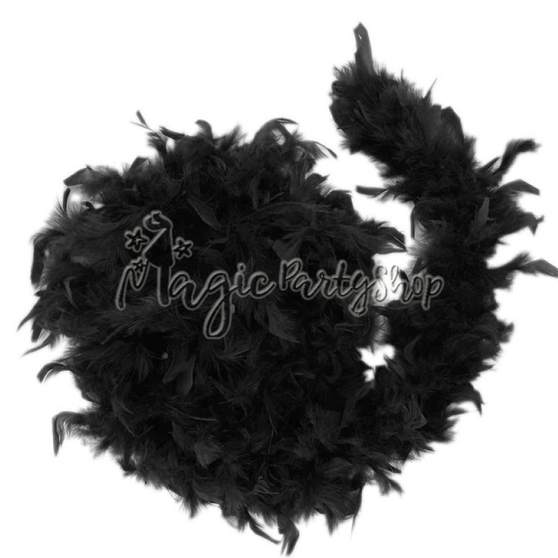 Боа з пір'я чорного кольору 200 см